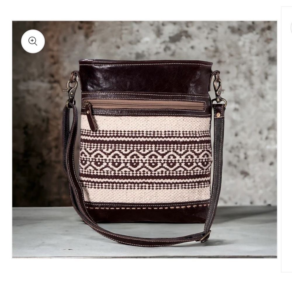 Myra Brown and Cream Patterned Women's Bag